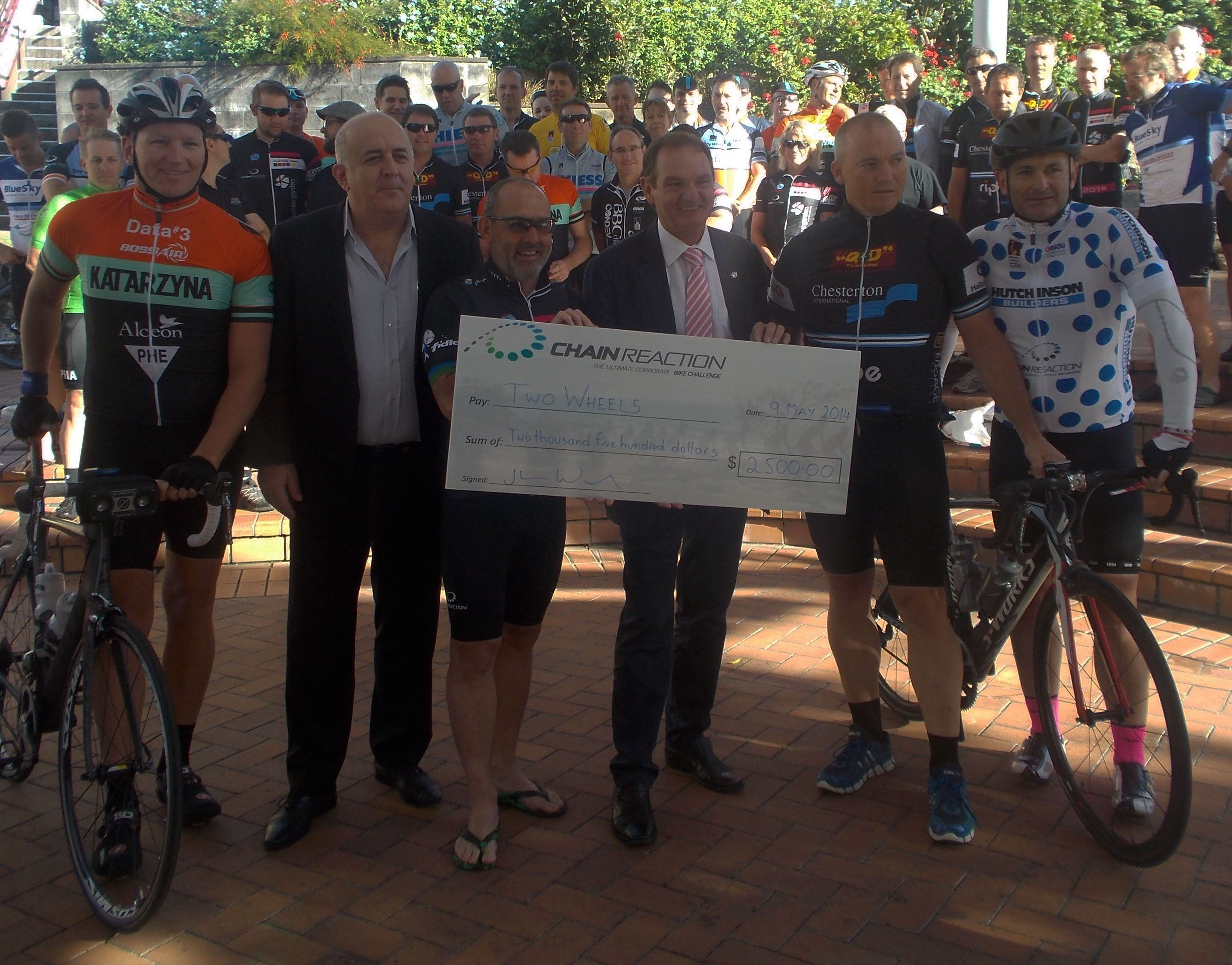 Two Wheel’s Program presented with a cheque for $2500